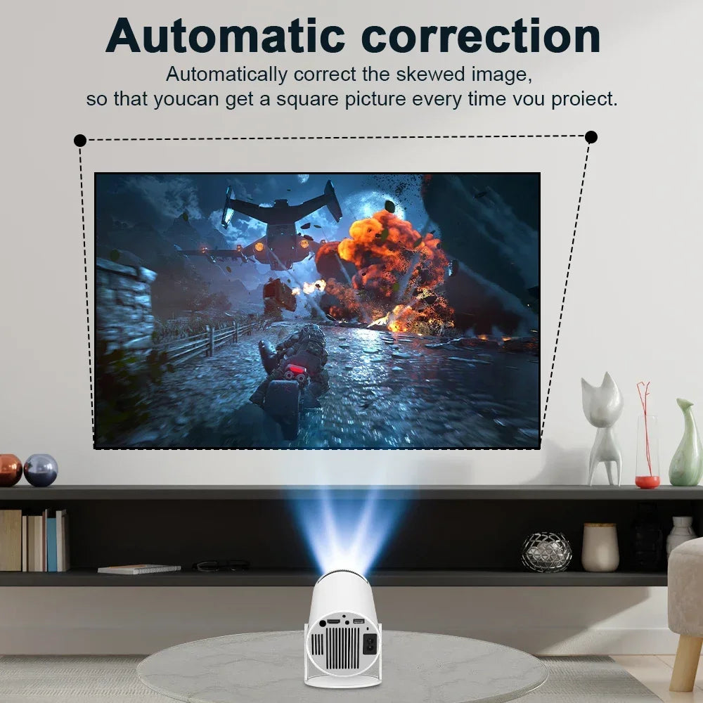 2024 4K Android 11 Home Cinema and Outdoor Portable Projector with Dual WiFi6 and Allwinner H713 Chipset